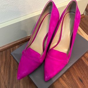 Ann Taylor - Maryanne Suede Button Loafer Pumps